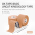 OK TAPE Basic Original Cotton Kinesiology Tape - 2 Pack, Elastic Water Resistant Therapeutic Athletic Tape for Pain