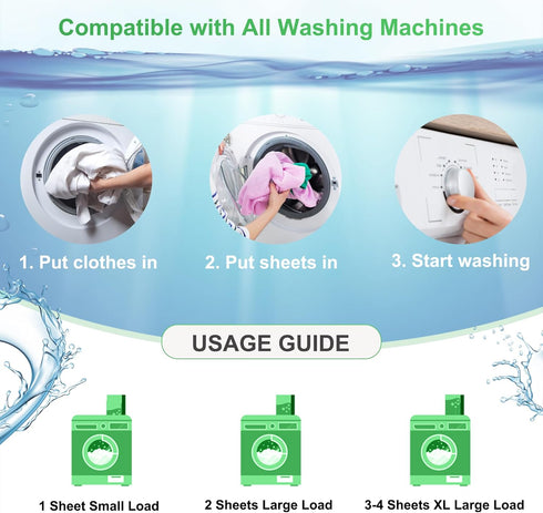 Laundry Detergent Sheets, 200 Loads, Fragrance Free, Eco-Friendly, Hypoallergenic, Portable
