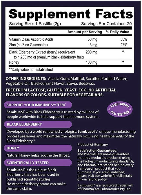 SAMBUCOL Pastilles, 20 Ct