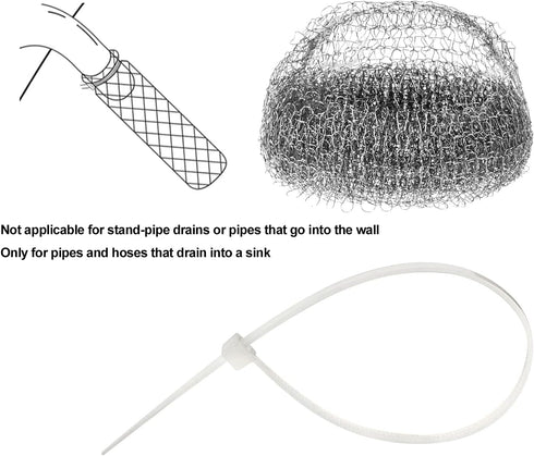 24 Pieces Lint Traps Stainless Steel - Washing Machine Lint Snare Traps with 24 pcs Cable Ties