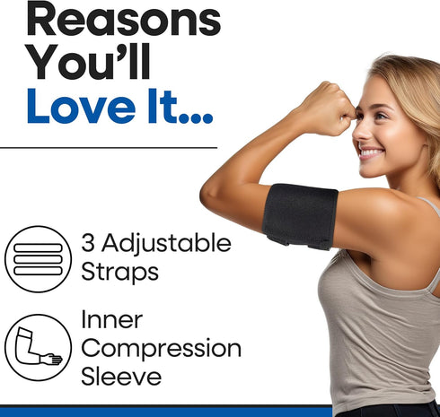 ARMSTRONG AMERICA Bicep Tendonitis Brace, Upper Arm Compression Sleeve for Tendonitis Pain Relief or Bicep Strains