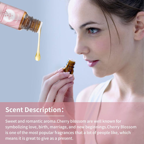 Yethious Cherry Blossom Essential Oils for Diffuser & Aromatherapy - Pure Cherry Blossom Oil - 10ml