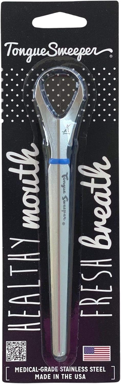 Model P Medical Grade Stainless Steel Tongue Cleaner, Dishwasher Safe, Reduce Bad Breath, Oral Hygiene (1 Count)
