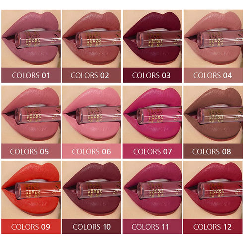 Matte Liquid Lipstick Set, Waterproof, Long Lasting, Non-Stick Cup, Velvety Liquid Lipstick, Kiss-proof, Durable Nude