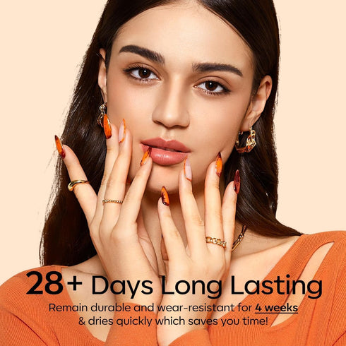 Modelones Fall Gel Nail Polish, 15 ML Bright Neon Yellow Orange Gel Polish, Soak OFF UV LED Nail Polish for Autumn