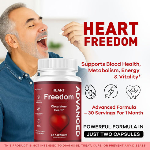 LIVORKA 60 1 Heart Freedom - Heart Freedom Capsules, Official Pills All Natural Ingredients - Maximum Strength, Premium