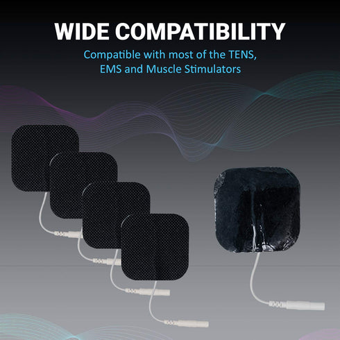TENS Unit Pads by Soft-touch Carbon Electrodes, Latex-Free Replacement Pads, 2” Sq., 10 Packs of 4