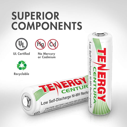 Tenergy Centura Low Self Discharge NiMH Rechargeable Battery Combo, 8 Pack (4xAA 4xAAA)