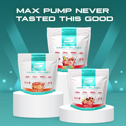 Granite Supplements Vaso Blast, Stimulant-Free Pre Workout for Men & Women, Blood Orange, 20 Servings
