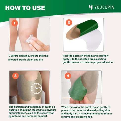 Knee Relief Heat Patches 36 Count - Natural Herbal Plaster for Long Lasting Muscle & Joint Relief