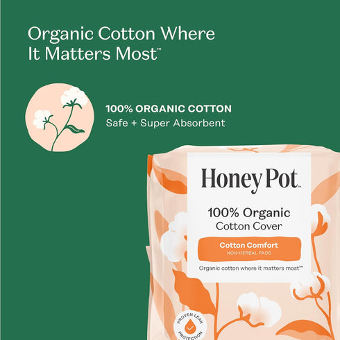 The Honey Pot Company - Prebiotic Feminine Wipes & Non-Herbal Overnight Pads Bundle - pH Balanced Natural Hygiene