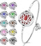 YWLI Essential Oil Diffuser Bracelet Aromatherapy Locket Adjustable Stainless Steel Lotus Bracelet with