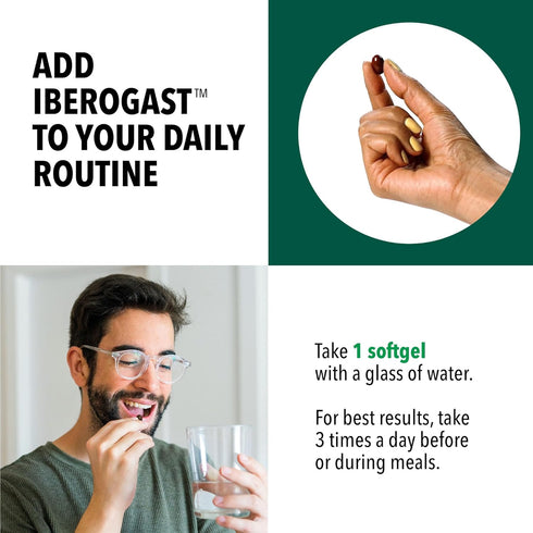 Iberogast Dual Action Digestive Relief, Daily Herbal Supplement for Gut Health, 30ct