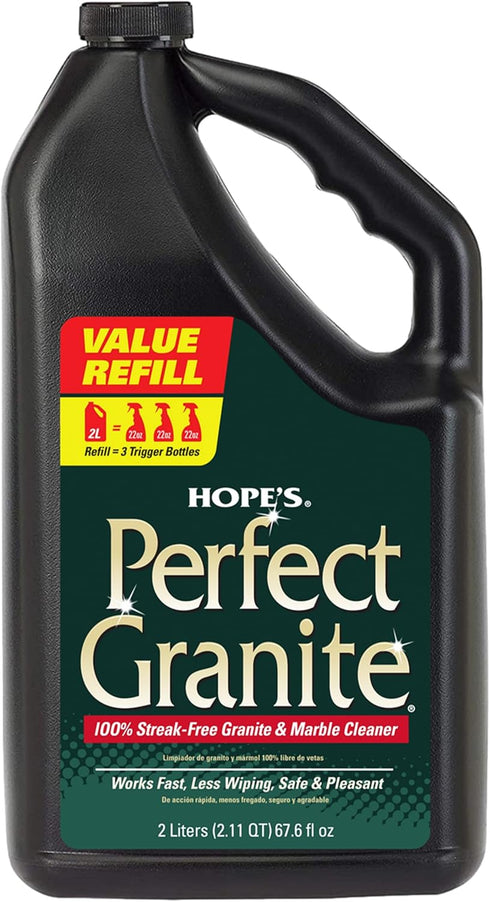 HOPE'S Perfect Granite & Marble Cleaner Refill, Stain Remover and Polish, 67.6 Ounce, Ammonia-Free, Pack of 1
