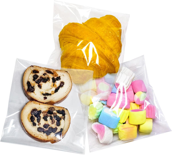 Clear Self Sealing Cookie Bags: 200Pcs 5x7 Inches Plastic Cellophane Bags for Packaging Candy Treat Gifts Snacks
