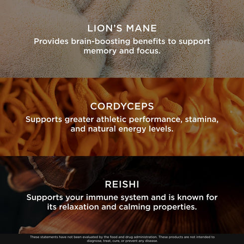 Immune, 60 The Genius Brand Genius Mushroom - Plant-Based Supplement for Focus & Energy Support - Lion's Mane