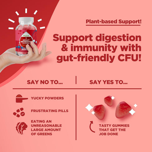 Healthy Gut Probiotic Gummies for Adults - 5 Billion CFU for Gut Health and Immune Support - 60 Gummies