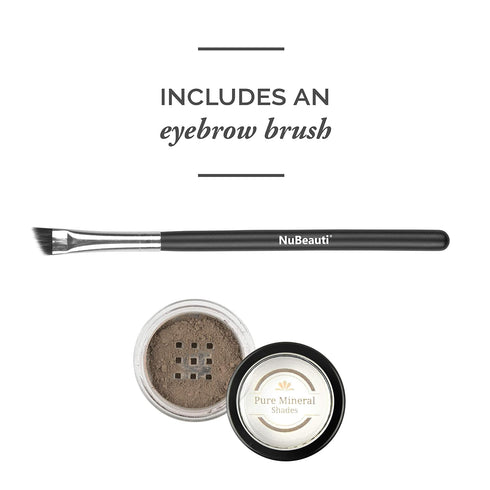 Natural Eyebrow Powder Eyebrow Kit – Mica Brow Powder Makeup Kit with Professional Angled Brush, 10 Natural Shades