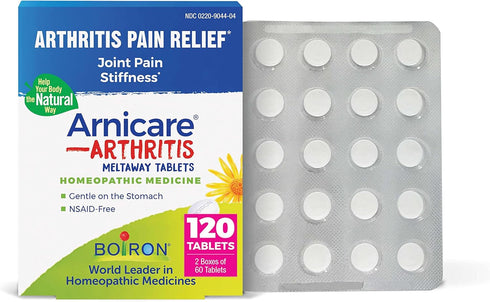 Boiron Arnicare Arthritis Tablets for Joint Soreness and Pain Relief - 120 Tablets (2 Pack of 60)