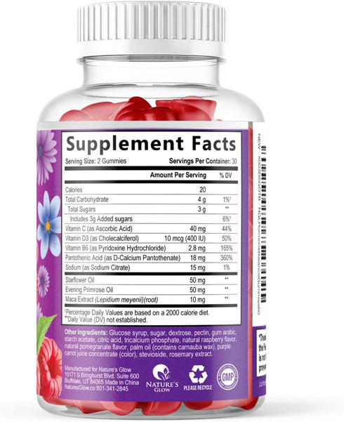 Gummy 60 Gummies Menopause Supplement for Women - Complete Multi-Benefit Menopause Relief for Mild Hot Flashes & Night