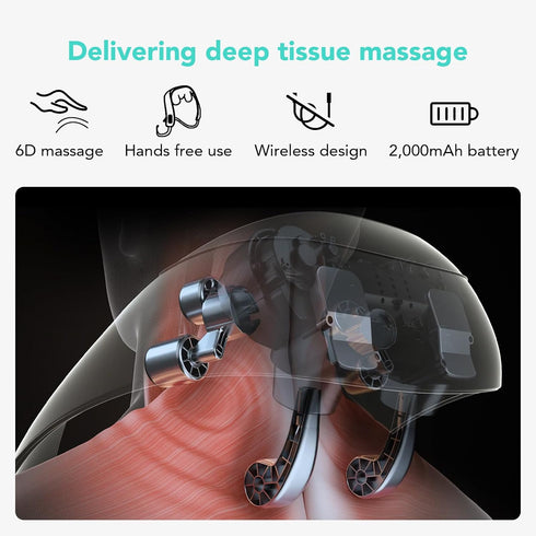 H5 3 SKG Mini Heated Neck and Shoulder Massager Cordless Shiatsu Deep Tissue Relief with Modes, Adjustable Heat