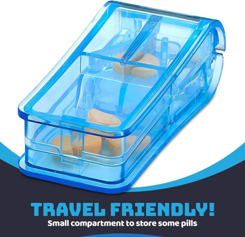 Pill Cutter (Pack of 3) - V-Grip Pill Crusher and Transparent Splitter for Vitamins and Medication