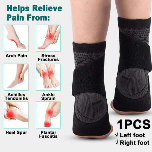 Foot Brace for Sprained Ankle, Ankle Support for Women & Men, Stability Achilles Tendonitis Brace for Plantar Fasciitis