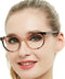 OCCI CHIARI Stylish Round Reading Glasses for Women, Reader 1.0 to 6.0 (Brown, 225)