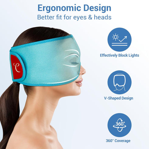 Comfytemp 2PCS Cooling Eye Mask, Reusable Gel Ice Pack for Puffiness, Dark Circles, Stress Relief, Blue