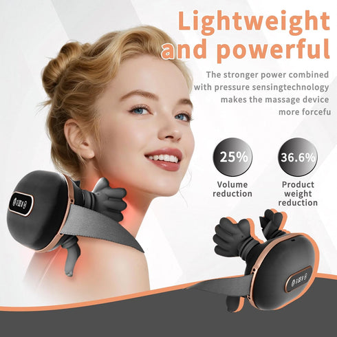 HGUIEPGSQZG 4D Neck Massager with LED Display, with Heat Function, for Relieving Shoulder and Neck Pain, Portable