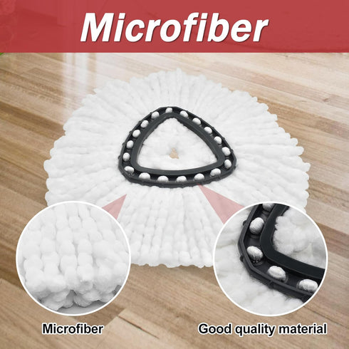 Set 1-Tank Mop Heads Replacements,Scrubber Head,Base and Pedal Bearing Replacement Combo for O-Cedar EasyWring