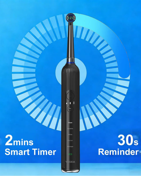 YAGEA 8 5 50-Day 3 R05(Black) Rotating Electric Toothbrush for Adults with Brush Heads, Travel Case, Modes Rechargeable