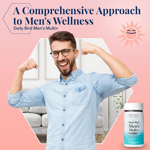 Best Nest Wellness Men's Multi Plus - Daily Multivitamin for Brain & Energy Health Support - 30 Caplets