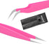 SIVOTE Lash Tweezers for Eyelash Extensions - Professional Stainless Steel Straight & Curved Tips Set