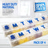 Weekly Pill Organizer - 7-Day Extra Large Pill Planner and Daily Medicine Reminder, BPA Free Travel Pill Box (Pack of 4)