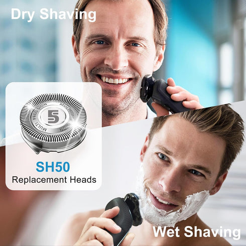 SH50 Replacement Heads for Philips Norelco, 5000 Replacement Blades, 3pc-Pack