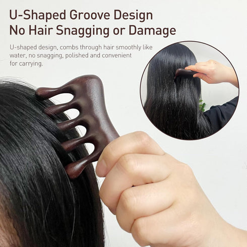 Jaasuee Scalp Massage Comb Hair Growth Stimulating Wooden Scalp Massager Stress Relief Loc Comb Present for Women