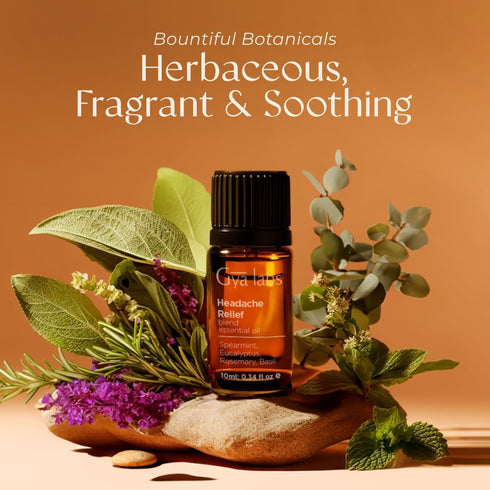 Set Set 2x0.34 oz Headache Essential Oil Blend & Brain Booster Essential Oil Blend - Aromatherapy Grade Essential Oils