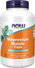 NOW Foods Magnesium Malate Caps - 95 mg Elemental Magnesium for Nervous System Support, 180 Veg Capsules