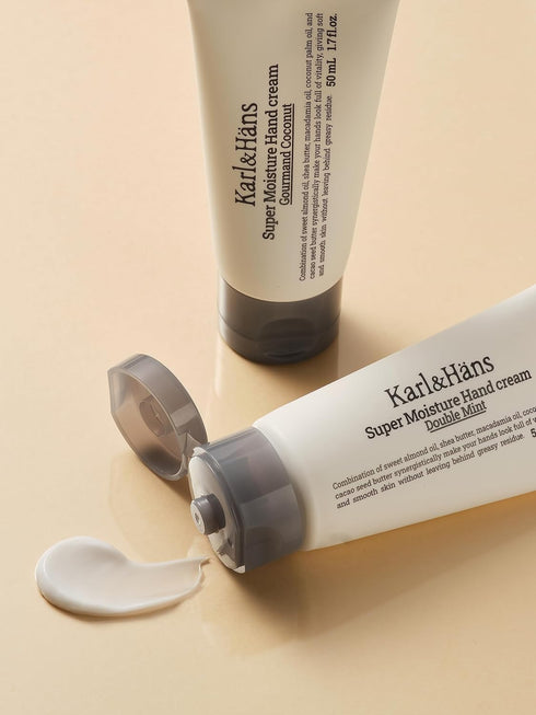 Karl&Hans Super Moisturizing Mint Vegan Hand Cream - 1.7 fl oz Double Mint Scent with Shea Butter, Coconut Oil,