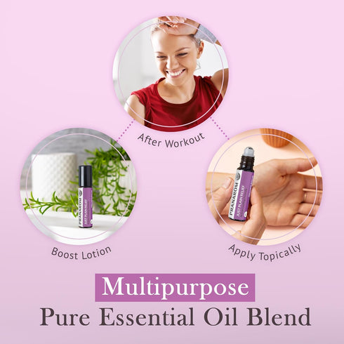 Pranarom Just Plain Relief Essential Oils, Organic Aromatherapy Blend with Lavender, Peppermint & Helichrysum, 8mL