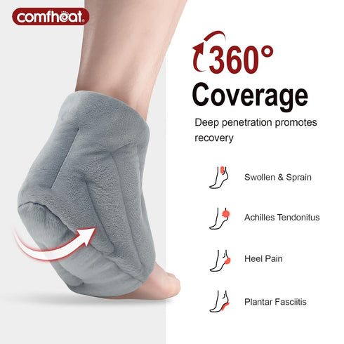 Microwave Ankle Heating Pad for Ankle Pain, Achilles Tendinitis, Heated Ankle Wrap Moist Hot or Cold Compress