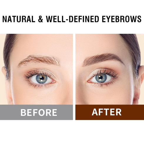 Music Flower Liquid Eyebrow Pen - Waterproof Brow Pencil with Micro-Fork Tip, Smudgeproof, Reddish Brown