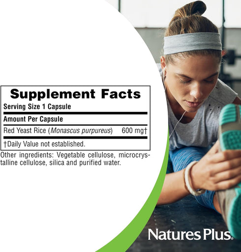 Natures Plus Herbal Actives Red Yeast Rice, 600 mg, 120 Vegan Capsules