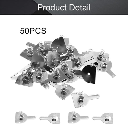 Fielect 50Pairs 18650 Battery Spring Plate, Positive Negative Conversion Spring Contact, 18.5mmx16mm