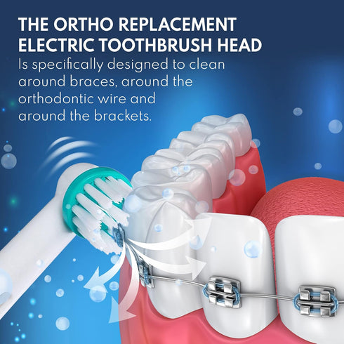 Replacement Brush Heads for OralB Braun Professional, 8 Pack Compatible Orthodontic Electric Toothbrush Head