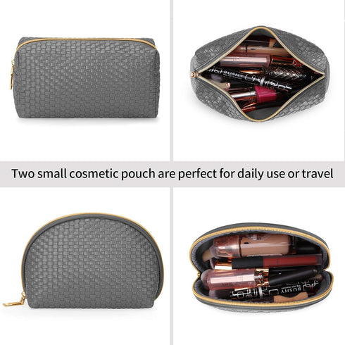 KTMOUW 3 Pcs Waterproof Makeup Bag Set | Portable Travel Cosmetic Organizer Storage Bag for Women, Grey