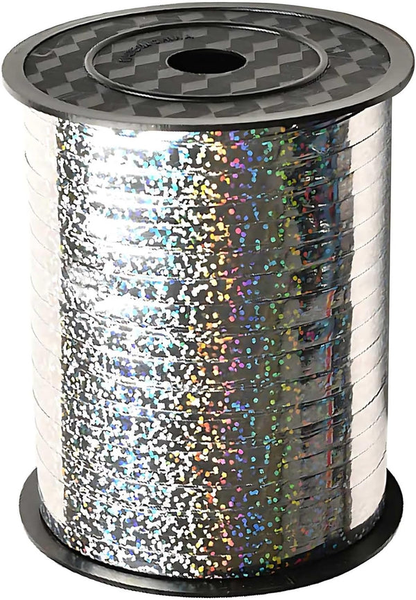 500 Yard Silver Curling Ribbon, Beautiful Metallic Crimped Ribbon for Gift Art, Birthday Party Decorations
