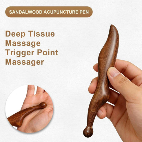 KINTEGOOD Sandalwood Acupuncture Pen, Wooden Acupressure Foot Reflexology Tool, Deep Tissue Massage Trigger Point