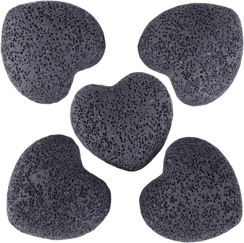 rockcloud Black Lava Rock Stone Heart Shape Pocket Stones Dyed Lava Rocks